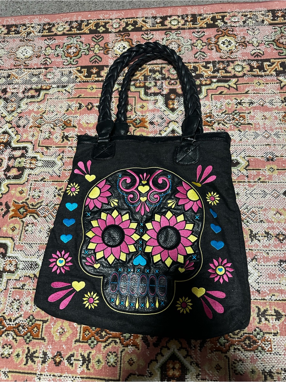 Loungefly sugar skull tote bag